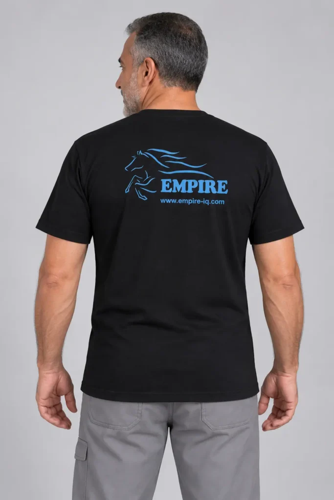 تيشيرت أسود بشعار Empire — منظر خلفي