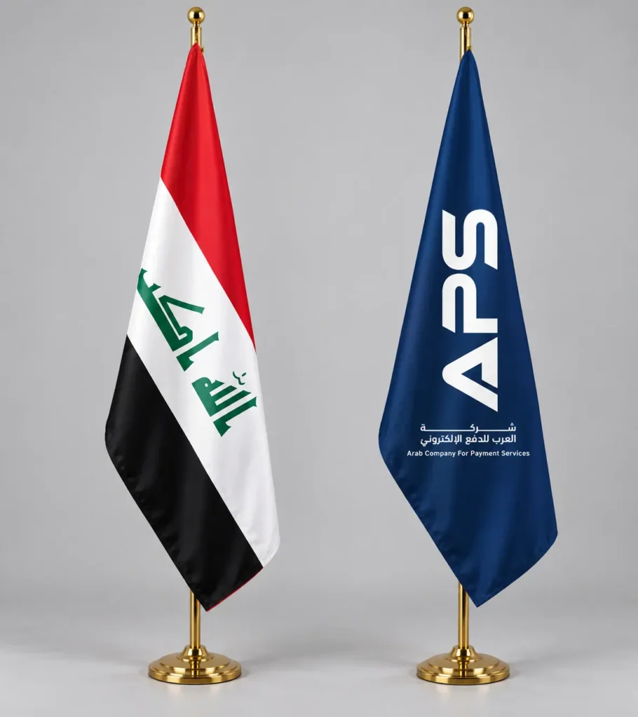 علم APS للمراسم بجانب العلم العراقي